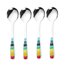 스테인리스 스틸 라운드 헤드 수프 스푼 디저트 티 디너 아이스크림 축하 가족 저녁 식사 호텔 레스토랑 실버