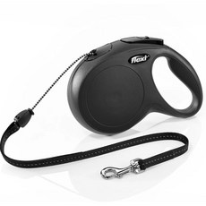 flexi 伸縮牽繩 寵物遛狗繩, 1個, 黑(索狀),M