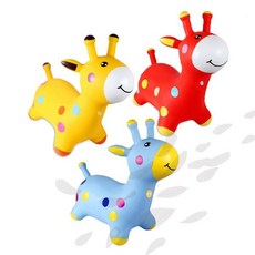 기린 점핑볼 탈것 놀이기구 실내 운동 완구 균형감각 발달 홈트레이닝, 블루, 1개