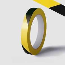 제이 안전선 마스킹테이프 스티커 경고테이프 방수테이프 인테리어 공사현장, 1.0cm 롤 블랙 앤 옐로우 체험팩, 1개