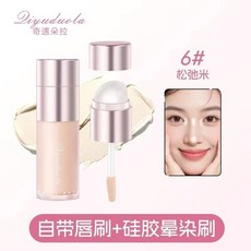 肥四推荐 奇遇朵拉水絨多用霜 雙頭多用棒 腮紅棒 唇頰兩用腮紅 一支多用脣釉口紅脣彩眼影腮紅膏腮紅盤修容提亮, 06#鬆弛米, 1個