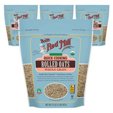 밥스레드밀 퀵 쿠킹 롤드 오트 홀 그레인, 454g, 4개