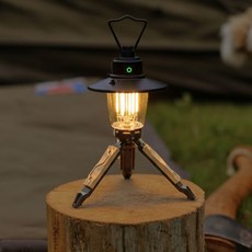 캠프글로우 충전식 듀얼 라이트 LED 캠핑 랜턴 감성 미니 C타입 충전, 1개, 블랙