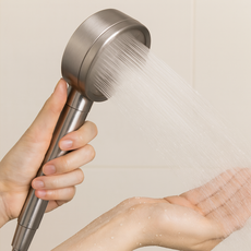 우디밸리 고수압 304 스테인리스 샤워기 헤드, 무광 실버, 1개