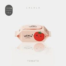 LALALA 番茄口味濕紙巾 100抽, 1個, 番茄 100抽X10包/箱