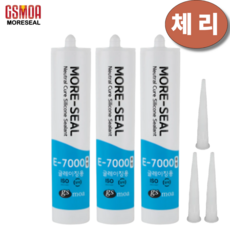 지엠코리아 E-7000 일반용 체리색 실리콘 실란트 270ml 노즐포함, 3개