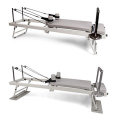 普拉提大器械 核心床 瑜伽訓練器 鐵製普拉提床 健身器材, 灰色彈力繩款無方箱