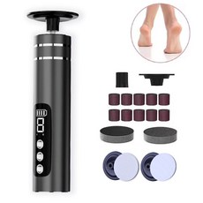 wrikri 나노 글라스 헤드 전동 발 각질 제거기, 블랙