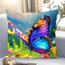 아름다운 꽃패턴 소파쿠션 양면 소파 쿠션 솜 포함 세탁가능 고탄력 트렌디 꽃스타일 수집가 추천 특별한 디자인 트렌디한 스타일, XKHD-4, 40 x 40CM (솜포함 양면쿠션)