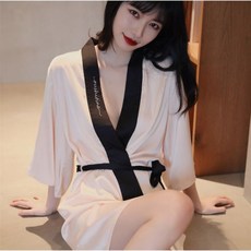 여성 실크 로브로 골프가운 샤워가운 여자 실크가운