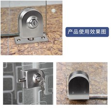 【 台灣精選 】 熱銷 玻璃門地鎖 地插 免開孔地插銷 玻璃門鎖 單門雙門插銷鎖 衛生間浴室鎖, 13A單門單面帶鑰匙拉絲, 1個