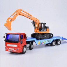 컨테이너 트럭 장난감 자동차 초대형 화물차 모형 대형, Q. 굴삭기 트레일러