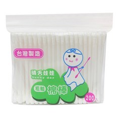 台灣製 奈森克林 嬰兒棉花棒 安全棉棒, 1個, 粗軸200入袋裝 / 6867