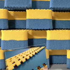 本富地墊 臺灣製 大巧拼 雙色雙面午夜黑藍 秋穗黃 高規瑞寶墊 SGS檢驗合格 巧拼墊 厚巧拼 多功能遊戲墊, 1個, 2cm厚 雙色雙面款【午夜黑藍+秋穗黃】,100x100cm【1大片】送4邊條