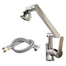 가정용 만능 로봇팔 수도꼭지 냉온수 조절 기능 2홀 세면대 수전 싱크대 수전 씽크대 수도꼭지, 1개