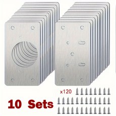 2/4/10개 캐비닛 힌지 구멍이 키트 키친 수리 가구용 장착 홈 도어 스틸 및 스테인리스 있는 플레이트, 10Pcs 5Pairs