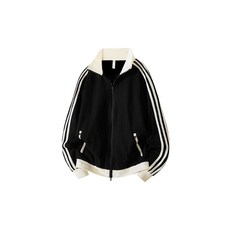 美式條紋立領夾克 男款春季新款 戶外休閒寬鬆衛衣