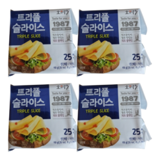 소와나무 트리플 슬라이스 치즈 450g 25매, 4개