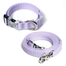 아띠지기 반려동물 목줄 + 핸즈프리 리드줄 세트, 라벤더, 1세트