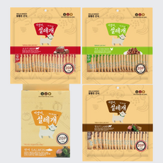 [4종 콤보세트] 강아지간식 이맛이 설레개 대용량 츄르 20p x 4개 총 80개입 소고기 치킨 연어 양고기 300g 4개, 콤보