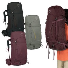 오스프리 카이트 48L 여성용 등산가방 백패킹 OPC1WBH117, BLACK