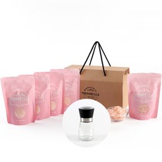히말라야 핑크솔트 선물세트 완제품 300g 가는소금4개+굵은소금1개+그라인더, 1세트