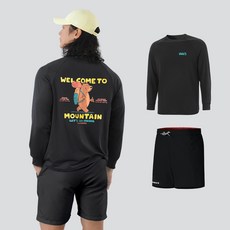 남자 여자 루즈핏 긴팔 래쉬가드 상의 + 반바지 레깅스 상하의 세트