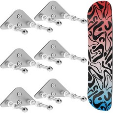 Famiron 스케이트보드 벽 마운트 행거 10개 데크 디스플레이 및 수평 보관을 위한 알루미늄 마운트 플로팅 랙 스탠드, 6피스-실버