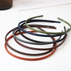 얇은 여성 스타일 컬러 머리띠 기본, 밤색(b)