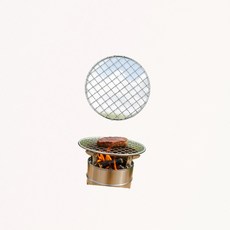 1인용석쇠 미니 캠핑 화로대 바베큐 불판 석쇠, 1개