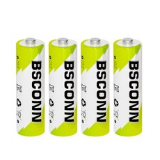 BSCONN AA 충전지 3600mWh 장난감용 건전지 충전식 리튬이온 배터리, 1개, 4개입