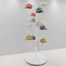 모자 진열장 안전모 보관함 헬멧 전시대 회전 소품, 5. 화이트 캡홀더 30개