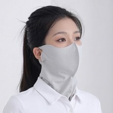 스탠다드엔 자외선차단 쿨링 골프 마스크 롱넥, 연그레이, 1개