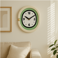 홈앤지니 대형 인테리어벽시계 무소음벽시계 벽시계, 그린