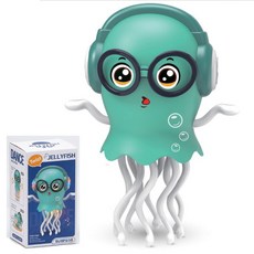 토이즈데이 춤추는 해파리 신나는 음악 LED 불빛 댄스 로보트 장난감 단체 선물, 1개, 민트