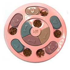 도담펫 강아지 원형 노즈워크 장난감, 핑크, 1개