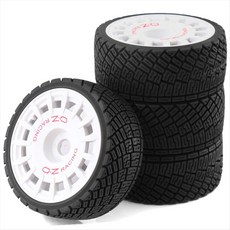 4pcs 100mm 1/7 1/8 RC 랠리 오프로드 버기 타이어 휠 17mm 17mm ar, 하얀색