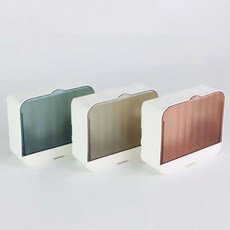 翻蓋式肥皂盒 浴室雙層瀝水香皂收納盒 簡約設計, 1個, 免打孔掛壁式-翻蓋瀝水皁盒,青灰色（2個裝）