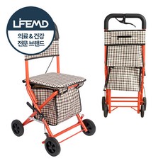 라이프엠디 노인 보행 보조차 의자겸용 어르신 보조 보행기 할머니 실버카 접이식 경량 실버 보조기 성인용 보행차 어른 롤레이터 보행용 바퀴, 1개