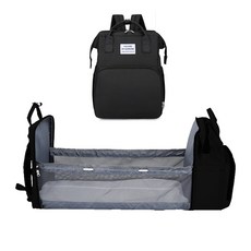 디이유 대용량 어디서나 눕힐수있는 기저귀가방, 블랙