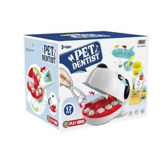 BOWA 狗狗牙醫玩具套裝 角色扮演遊戲 牙齒保健學習 兒童益智玩具, 白色, 1個