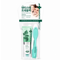 덴티스테 트래블팩 플러스화이트 치약 접이식 칫솔 세트, 1개, 20g