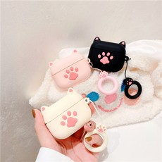 엘링스 에어팟 프로3 전용 고양이 발바닥 젤리 모양 케이스, 화이트