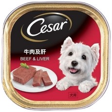 Cesar 西莎餐盒，火雞肉蔬菜口味，天然食材無添加，小型犬老犬適用, 牛肉+肝, 100g, 1罐