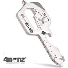 [공식] 4MENz(포멘즈) 20in1 퍼펙트키 긱키 만능 EDC 스마트 키체인 강철 멀티 툴, 1개, Silver
