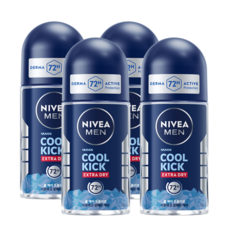 니베아 맨 쿨킥 롤온 데오드란트, 50ml, 4개