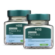 홀랜드앤바렛 비타민B12 500mcg 에너지 Holland & Barrett Vitamin B12 + Cyanacobalamin, 2개, 120정