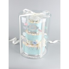 하우트 3단 파티스타-블루[남아용] 기저귀케이크 출산선물 백일선물 돌선물 기저귀케익 출산선물세트, 네 배송메시지에 메시지내용 기재할게요, 3단계 중형(백일~돌무렵), 2.백일선물용, 1개