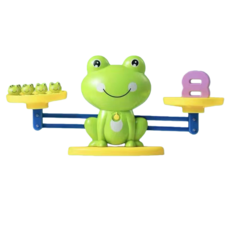 益智青蛙天秤 益智玩具 秤重平衡玩具 親子互動兒童玩具, 綠色(數字砝碼+卡片*30+青蛙*19), 1個