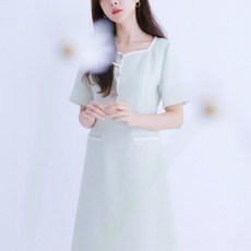 로엠 하트넥 트위드 원피스